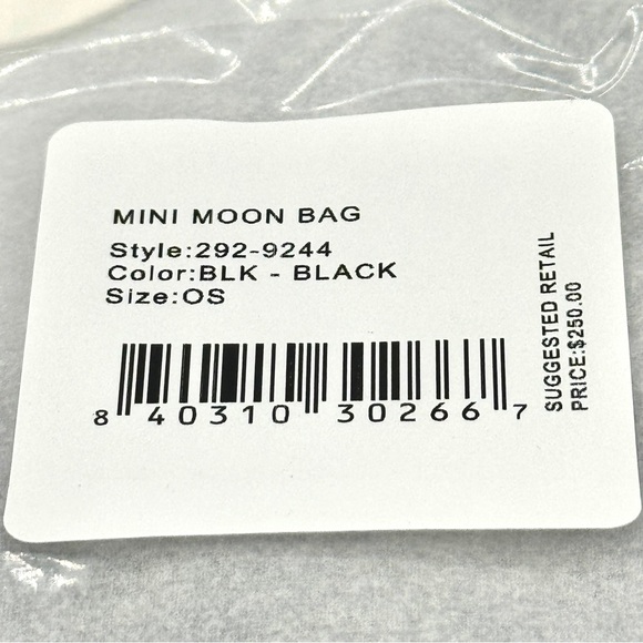 NWT Staud Mini Moon Purse in Polished Black Leather, Crossbody Bag , Brand NEW - Picture 16 of 17